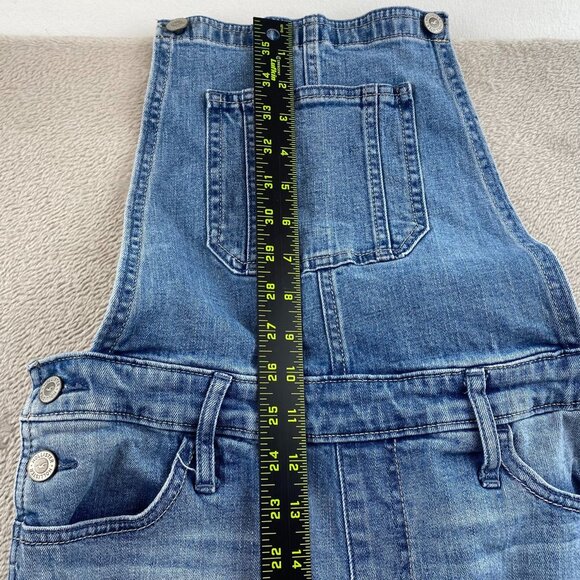 Hollister Womens Boyfriend Overalls Medium Straight Leg Distressed Blue Denim - Picture 6 of 16